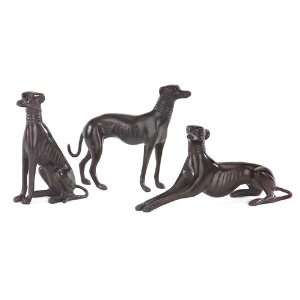  Set of 3 Decorative Greyhound Dog Table Top Figures: Home 
