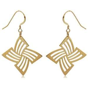    18k Gold Over Sterling Silver Windmill Drop Earrings Jewelry