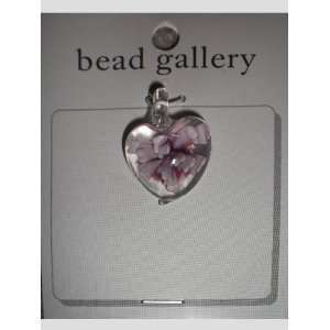  Bead Gallery Light Amethyst Glass Heart Pendant: Arts 