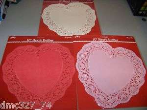 VALENTINES DAY Party Heart Shaped PAPER DOILIES 10  
