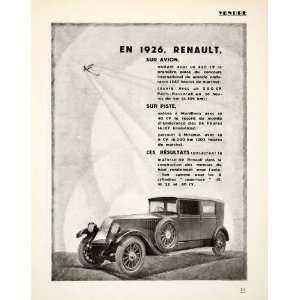  1926 Ad Renault Automobile CV Voiture Make Model Car 
