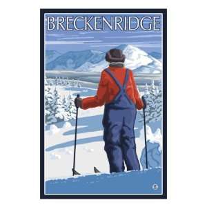 Breckenridge, Colorado, Skier Admiring View Giclee Poster Print, 24x32
