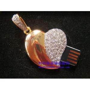  crystal heart shaped flash drive 4GB USB2.0 Electronics