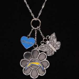   Youth Girls Silvertone Heart Butterfly Necklace: Sports & Outdoors