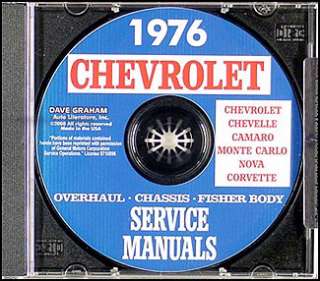 1976 CD Shop Manual Chevelle Monte Carlo El Camino  