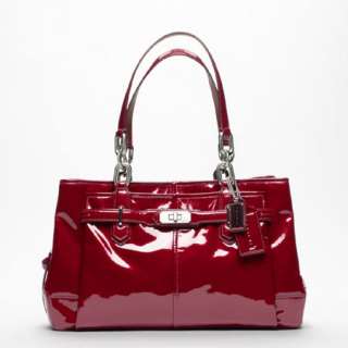 COACH $378 Chelsea Patent Leather JAYDEN CARRYALL Bag 17855 WINE/RED 