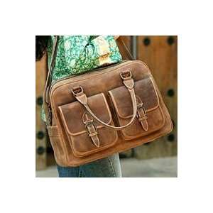  NOVICA Leather travel bag, World Traveler