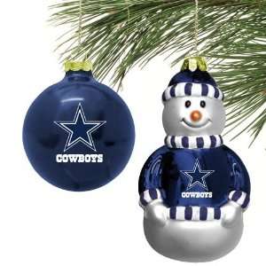  Dallas Cowboys Mini Blown Glass Ornament Set: Sports 