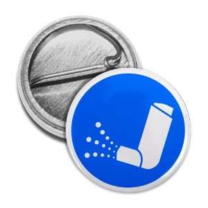  BLUE ASTHMA INHALER Medical Alert 1 Mini Pinback Button 
