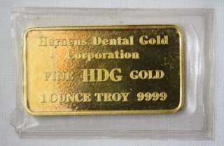 OZ HERAEUS GOLD BAR .9999 FINE 24KT GOLD  