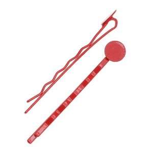 : Red Enamel Metal Bobby Pins With 8mm Pad For Gluing (10 Bobby Pins 