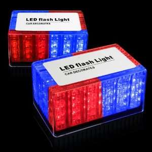    Red & Blue Law Enforcement LED Magnet Strobe Light Box Automotive