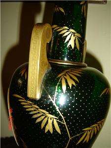 ANTIQUE Bohemian Moser Glass Portrait Vase W/Appraisal  