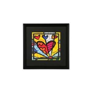 Romero Britto Framed Poster Heart Double Matted