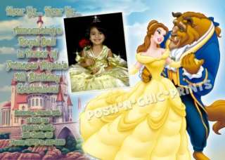 Princess Belle Golden Birthday Invitation Thank You Crd  