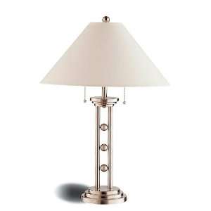 Ultra Modern Style Metal Table Lamp With White Fabric Lamp Shade In 