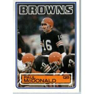  1983 Topps # 253 Paul McDonald Cleveland Browns Football 