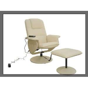  Aosom 3233 Office Leather Massage Chair W/ottoman creme 