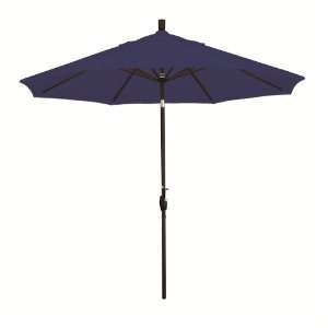   Push Button Tilt Market Umbrella with Black Pole, Sapphire Patio