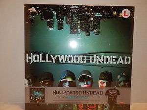 HOLLYWOOD UNDEAD SWAN SONGS COLORED VINYL RECORD AND T SHIRT 