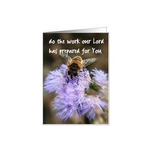 Do the Work Our Lord Has Prepared for You, Bee Photo on Flower, Blank 