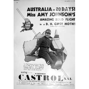  1930 CASTROL AMY JOHNSON GIPSY MOTH AEROPLANE JOHN HAIG 