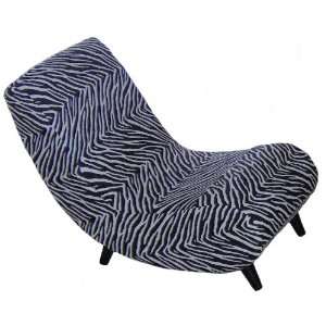    Lay Back Lounge Chair   Black & White Zebra Stripe