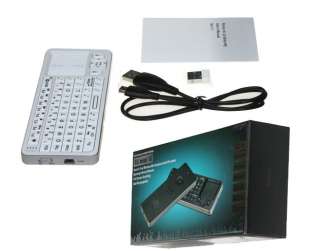   Bluetooth Ultra mini Wireless Keyboard with Touchpad IR Remote White