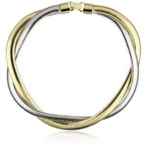 Kenneth Jay Lane Gold and Silver Snake Twist Necklace