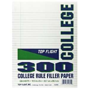 Top Flight Filler Paper, 10.5 x 8 Inches, College Rule, 300 Sheets 