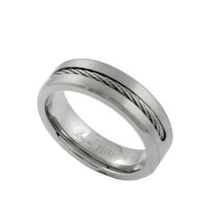    Titanium and Single Wire Comfort Band Ring w/ Matte Finish Jewelry