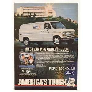  1982 Ford Econoline Best Van MPG Under the Sun Print Ad 