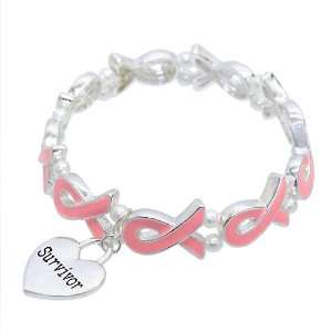  Pink Ribbon Breast Cancer Awareness Jewelry Heart Survivor 