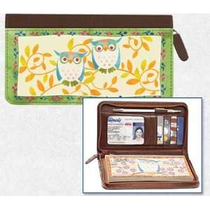  Challis & Roos Awesome Owls Zippered Leather Checkbook 