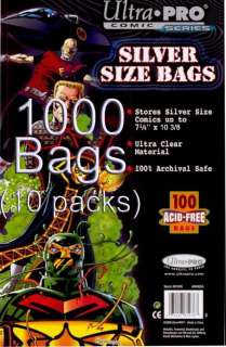 COMIC BOOK BAG ULTRA PRO SILVER CASE OF 1000 BAGS  