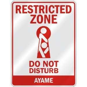   RESTRICTED ZONE DO NOT DISTURB AYAME  PARKING SIGN: Home Improvement