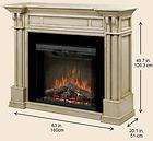 Dimplex Kendal parchment electric fireplace w 32 firebox, 12 function 