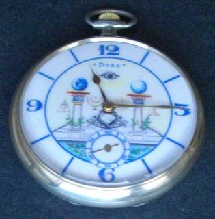 Very nice swiss made DOXA LOCLE pocket watch. Masonic dial. Working 