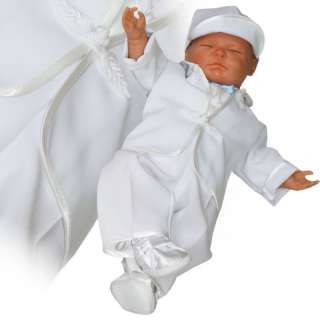 white suit waistcoat set christening baptism gown gift baby boy 6 