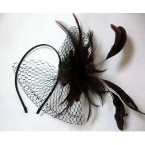  NEW Brown Fascinator Feather Headband, Limited.: Beauty