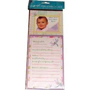    Baby Photo Framed Babysitter Checklist Magnetic Note Pad: Baby