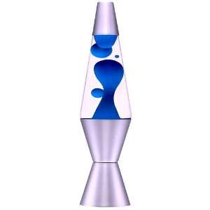 BLUE LAVA LAMP   ORIGINAL CLASSIC DESIGN SILVER BASE   MODERN MOOD 