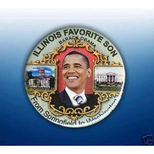  Barack Obama Campaign Ready ILLINOIS FAVORITE SON BUTTON 