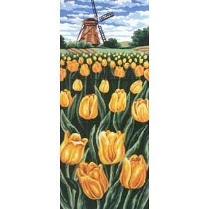  A FIELD OF YELLOW TULIPS NEEDLEPOINT CANVAS: Arts, Crafts 