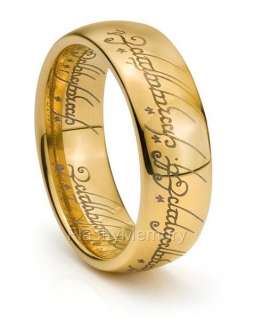Tungsten Gold LOTR Wedding Band Ring One Size 7 14  