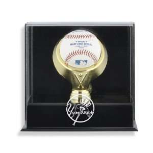  Wall Mounted Gold Ring Baseball Yankees Logo Display Case 