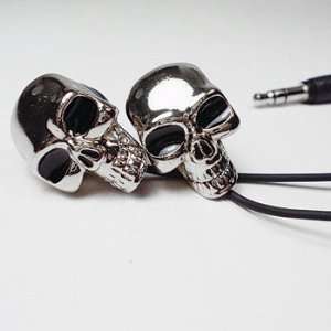    Atomic9 NECRO II Chrome   3D Metal Skull Earphones: Electronics