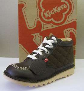 KicKers Juniors Kick high Quilted Brown Leather Boots  