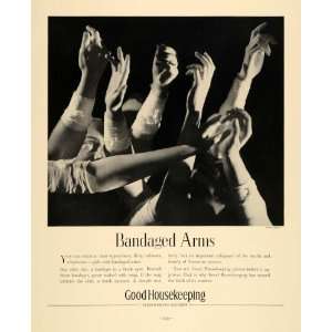  1936 Ad Bandaged Arms Housekeeping Beauty Health Gauze 
