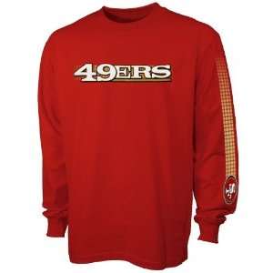   49ers Cardinal Flea Flicker Long Sleeve T shirt